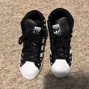 Women’s Limited addition Adidas Black and White Polka Dot Sneakers